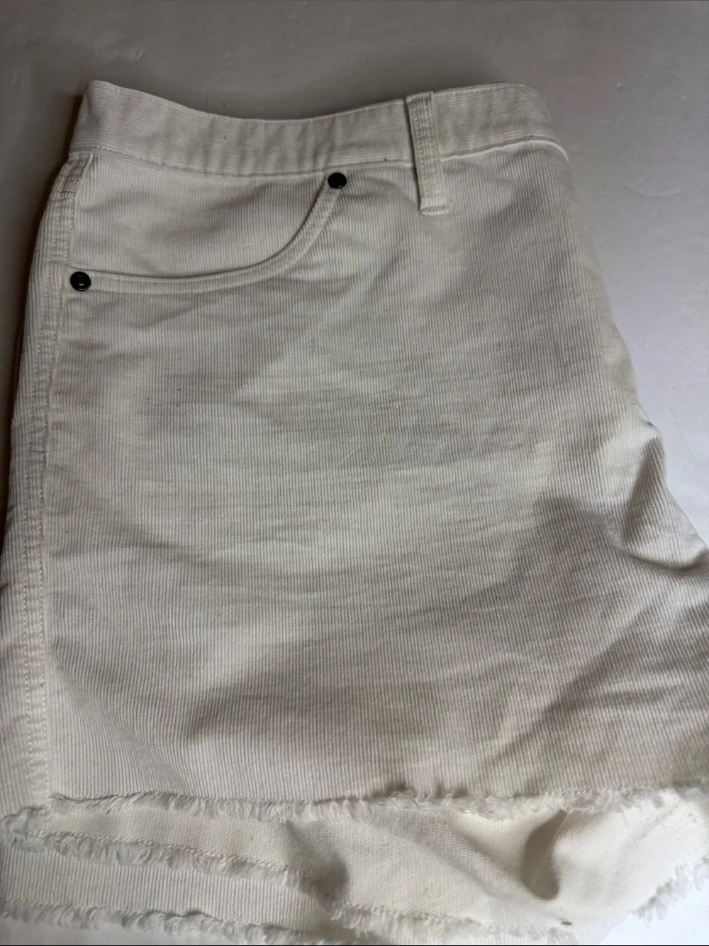Carve  Designs Women’s White Denim Cutoff corduroy  Shorts with Frayed Hem